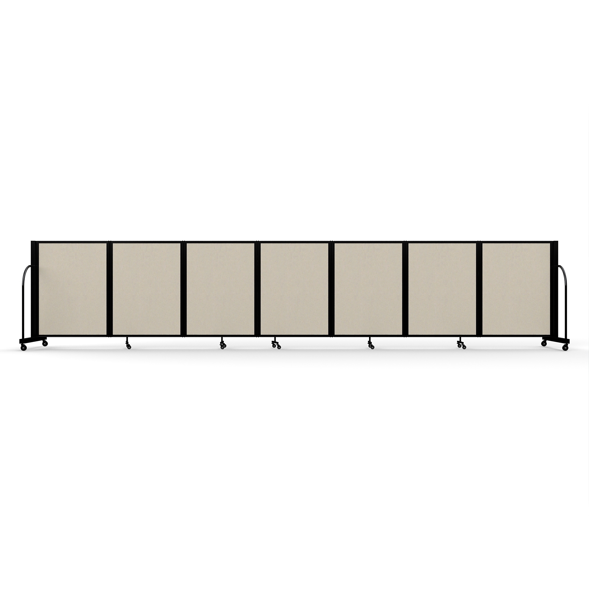 Screenflex Full Motion Divider, 4' x 19'7", Black Frame, Sand